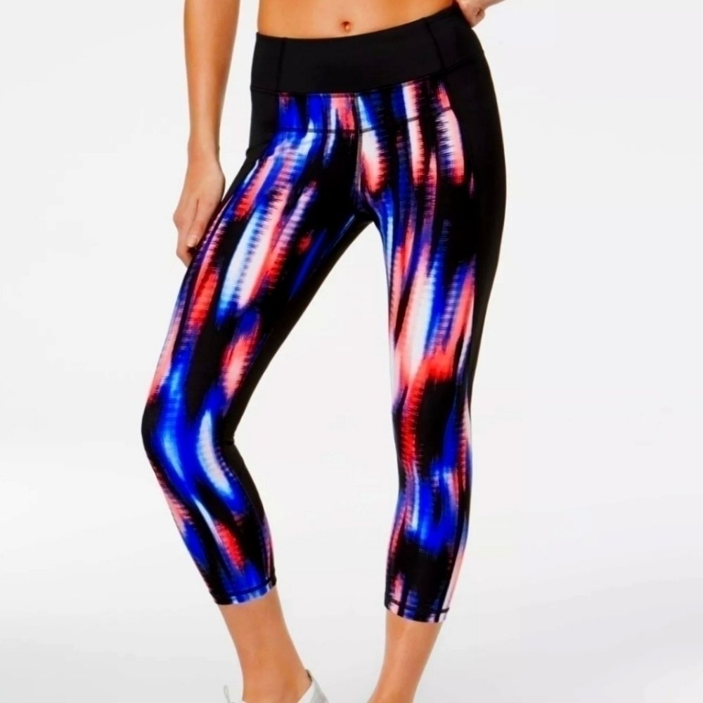 Calvin Klein Perf. Wick, Tribeca Print, Cropped Leggings - M